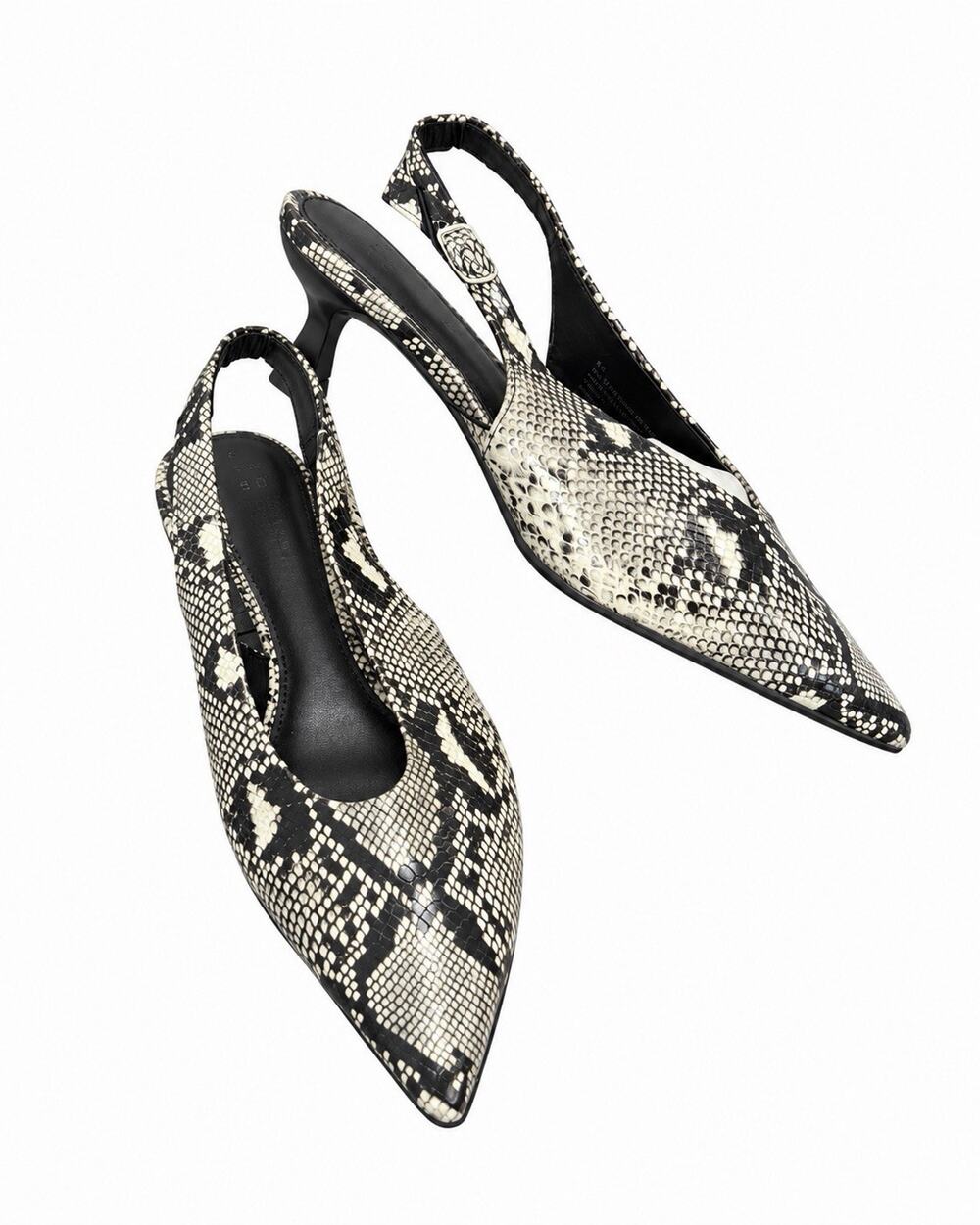 A New Day Women’s Samantha Slingback Kitten Heels Size 6.5 Snakeskin Pointed Toe